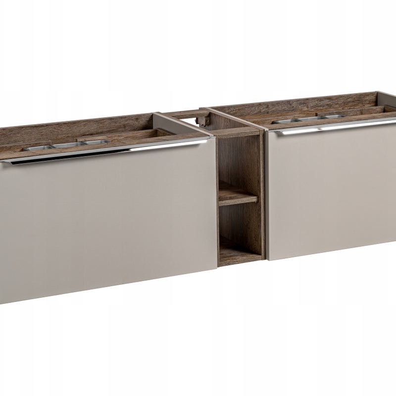 Szafka łazienkowa SANTA FE 180 cm taupe z regałem pod umywalki