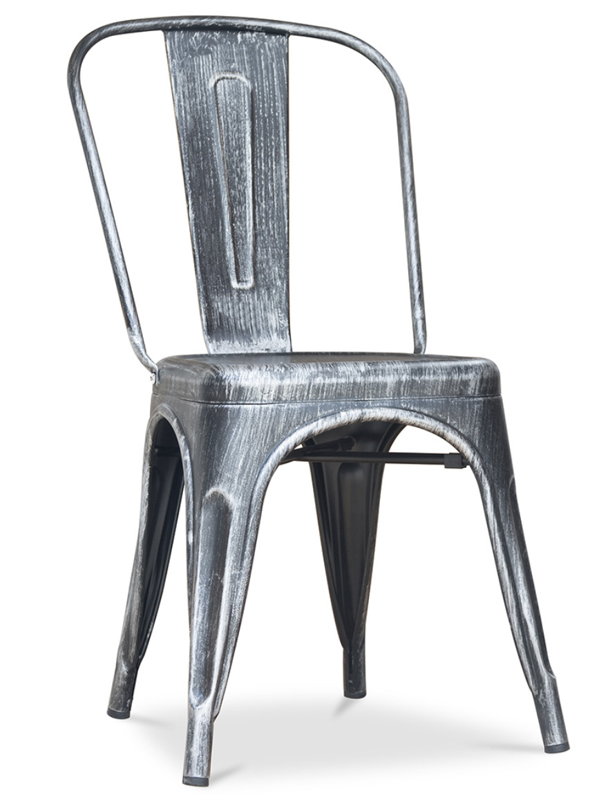 Les Tendances  Silla Vintage Kalax De Acero Reforzado, Gama Alta-Color Acero Envejecido Bronce , Leroy Merlin