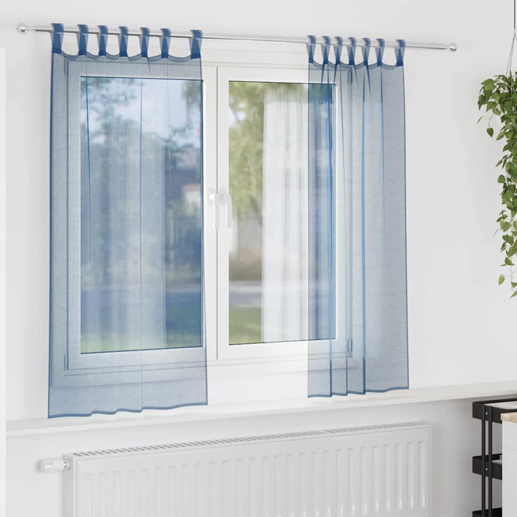 Zasłony woalowe z pętelkami 2 szt. Royal Blue 140x175 cm vidaXL