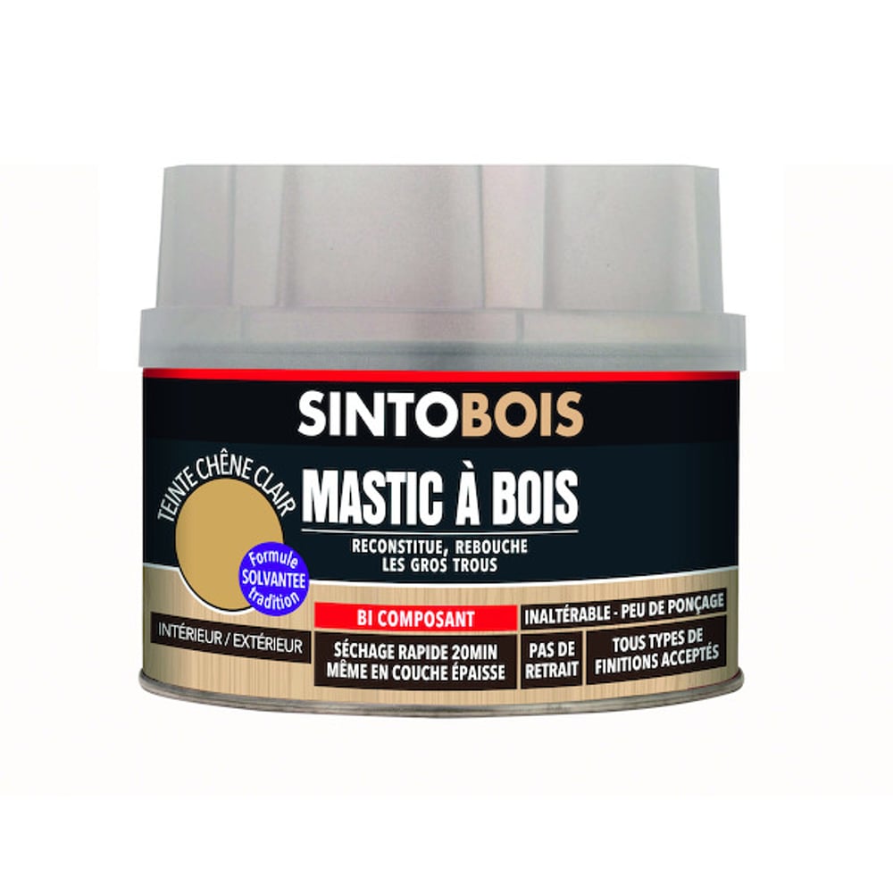 Mastic à bois 1L SINTOBOIS: reconstitue, rebouche, colle et répare le bois: meubles, boiseries, volets, .... - 2