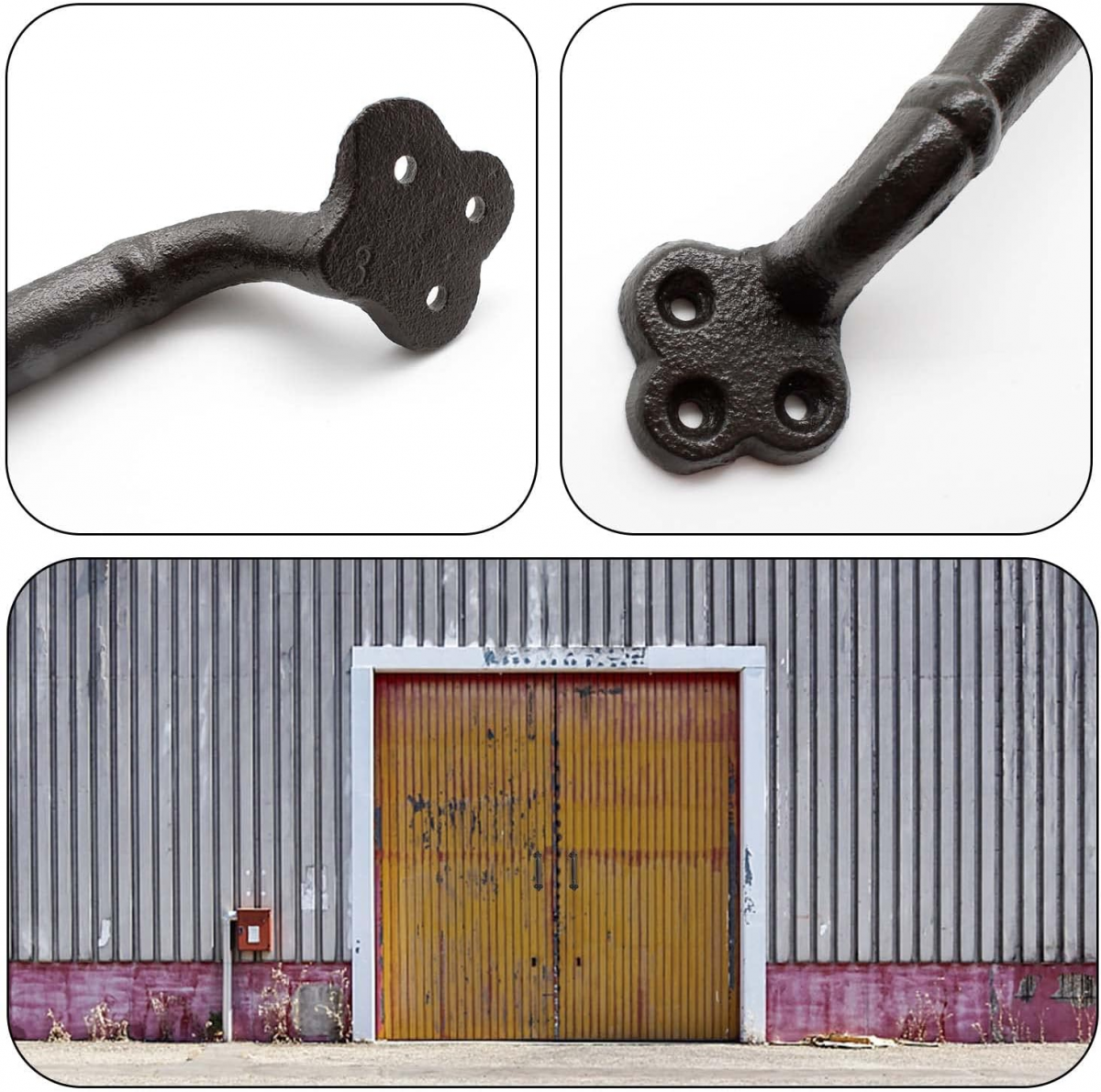 Poignée De Porte Coulissante En Fonte KLEHOPE – Marron Foncé, Style Barre, Mat