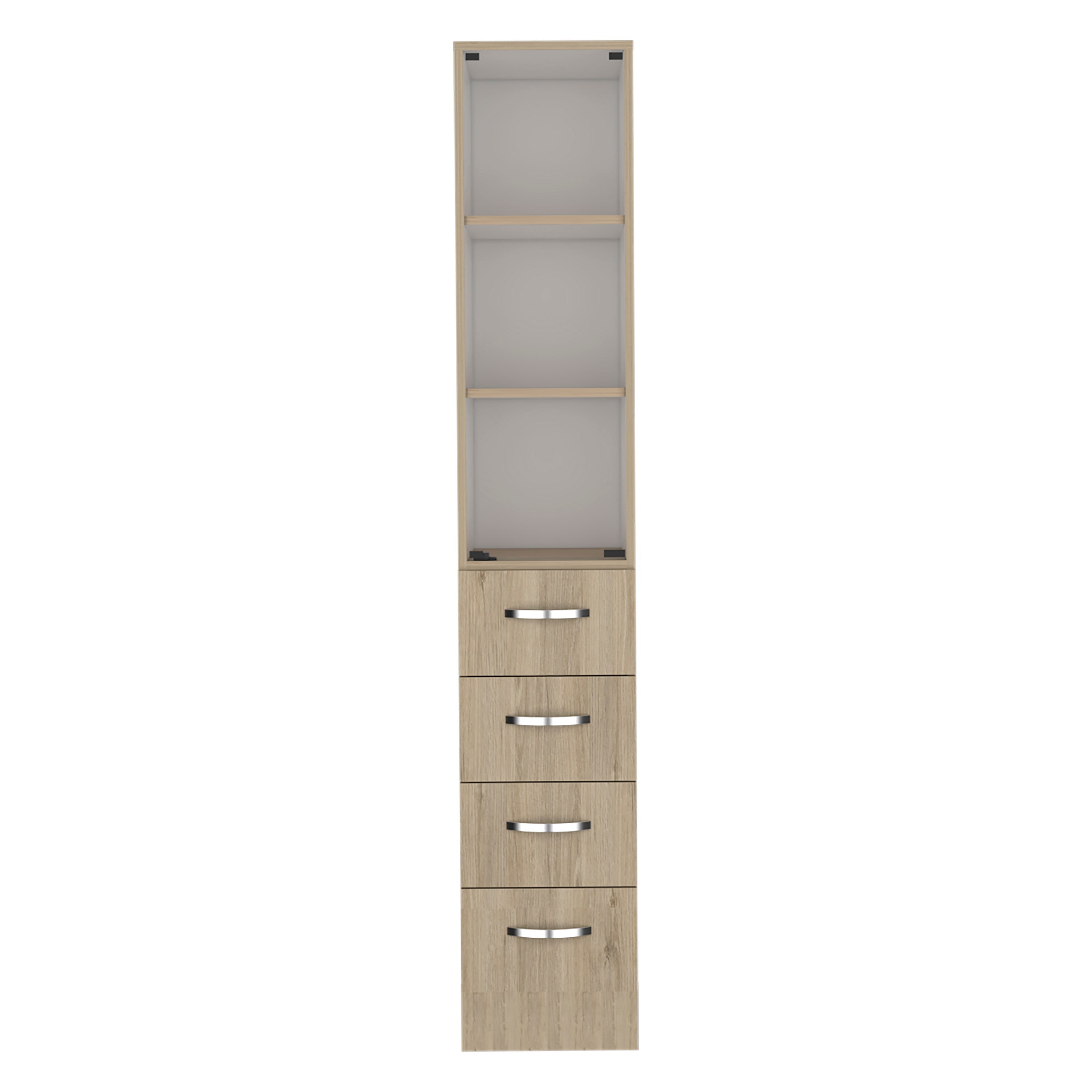Vanguard Salle de bain Closet. Avec trois larges tiroirs. 17,56 cm P x 30,4 cm L x 173,45 cm A. Rovere / White - 2
