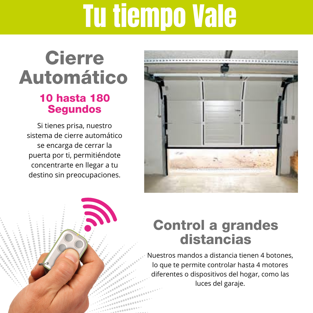 MOTOR PUERTA SECCIONAL CON WIFI Y MANDOS, NUEVA TECNOLOGIA HASTA 15 m2 DE PUERTA MOOVE SMART CORREA. Motic - 3
