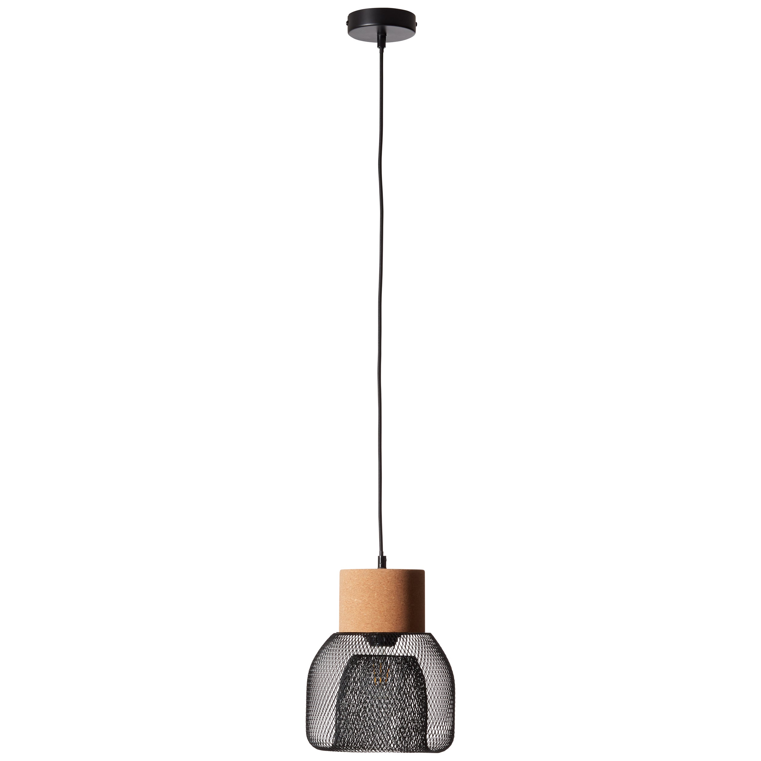 Lampa BRILLIANT, zawieszenie Odar 22cm czarny / beżowy, 1x A60, E27, 42W, kabel można skrócić / regulować wysokość - 2