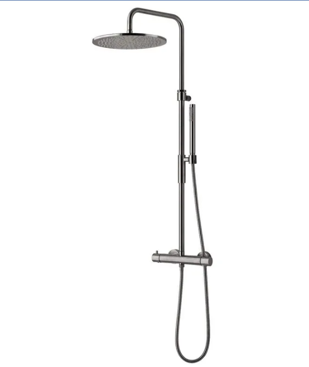 Columna de ducha termostática con rociador ø300 mm paffoni zcol646kliqcr - cromo - termostático