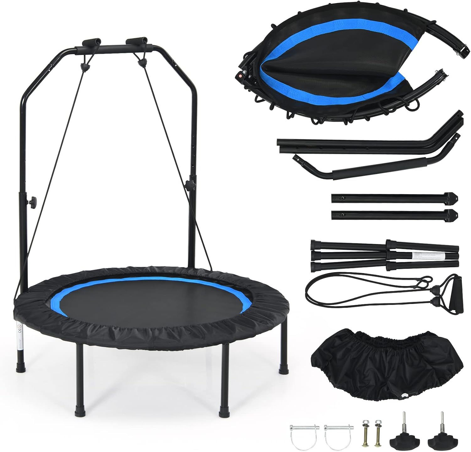 VEVOR Mini trampoline pliable de 101,6 cm, charge maximale de 150 kg, trampoline d'exercice