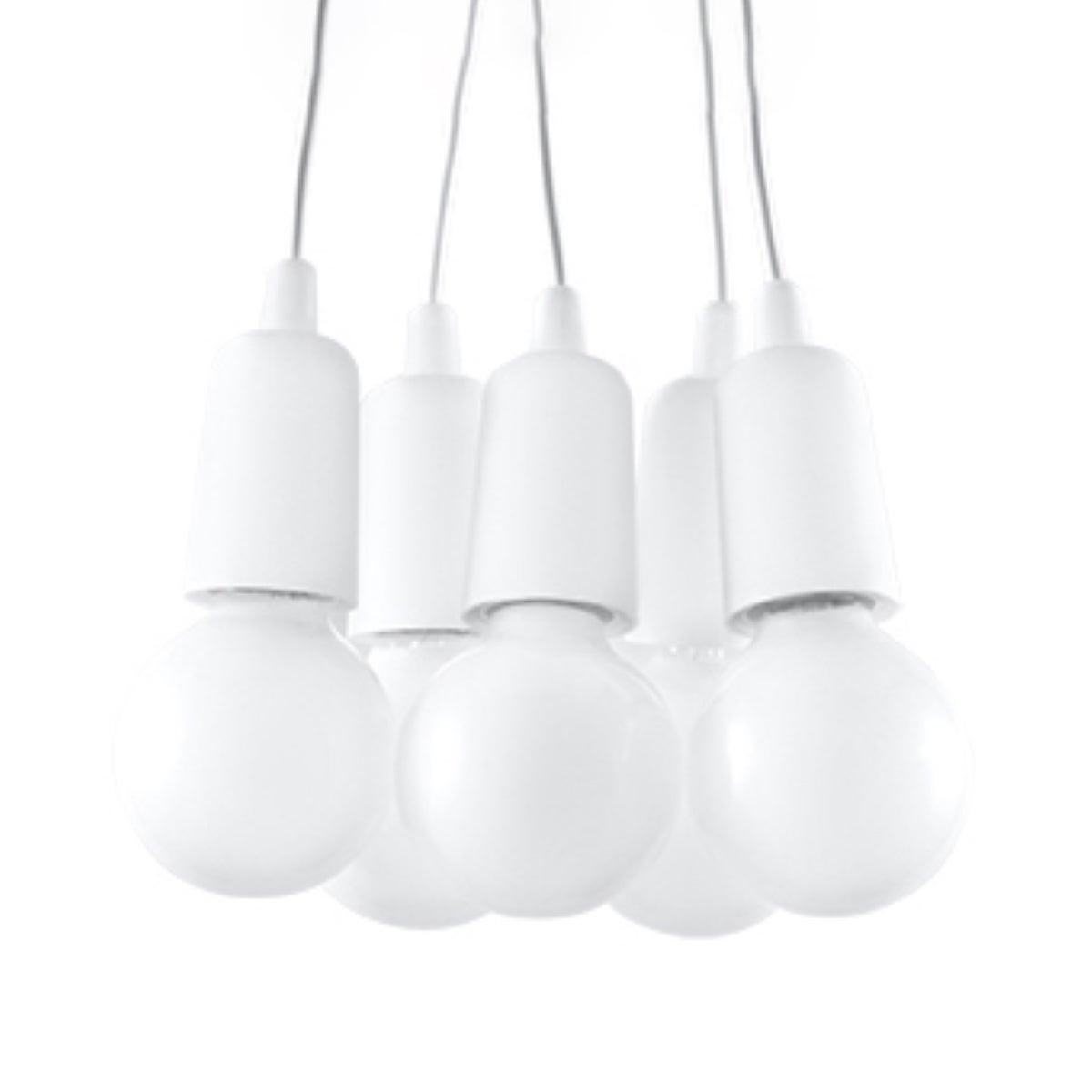 Lampa wisząca Diego biała 5xE27x60W wym: 100 x 10 x 10 cm tworzywo sztuczne Sollux Lighting