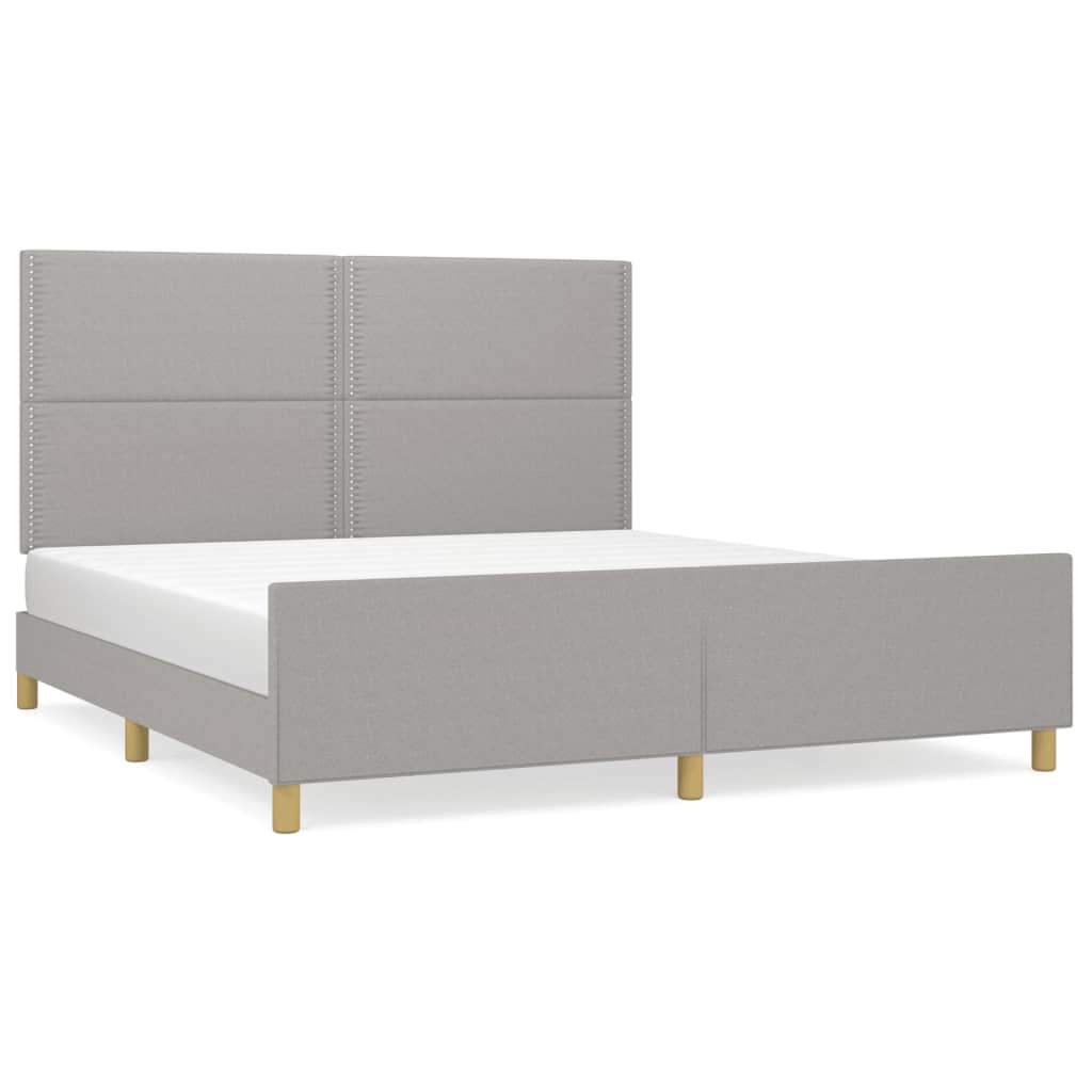 Cadre de lit sans matelas gris clair 180 x 200 cm en tissu - 2