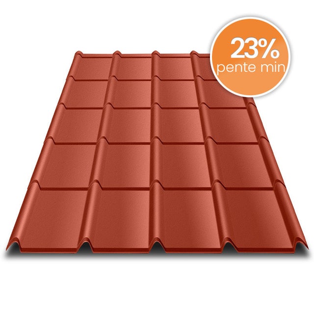 Tôle imitation tuile emboîtable - BACACIER Tuile R Area® | 1178 x 912 mm - 1.00 m² Brun mat