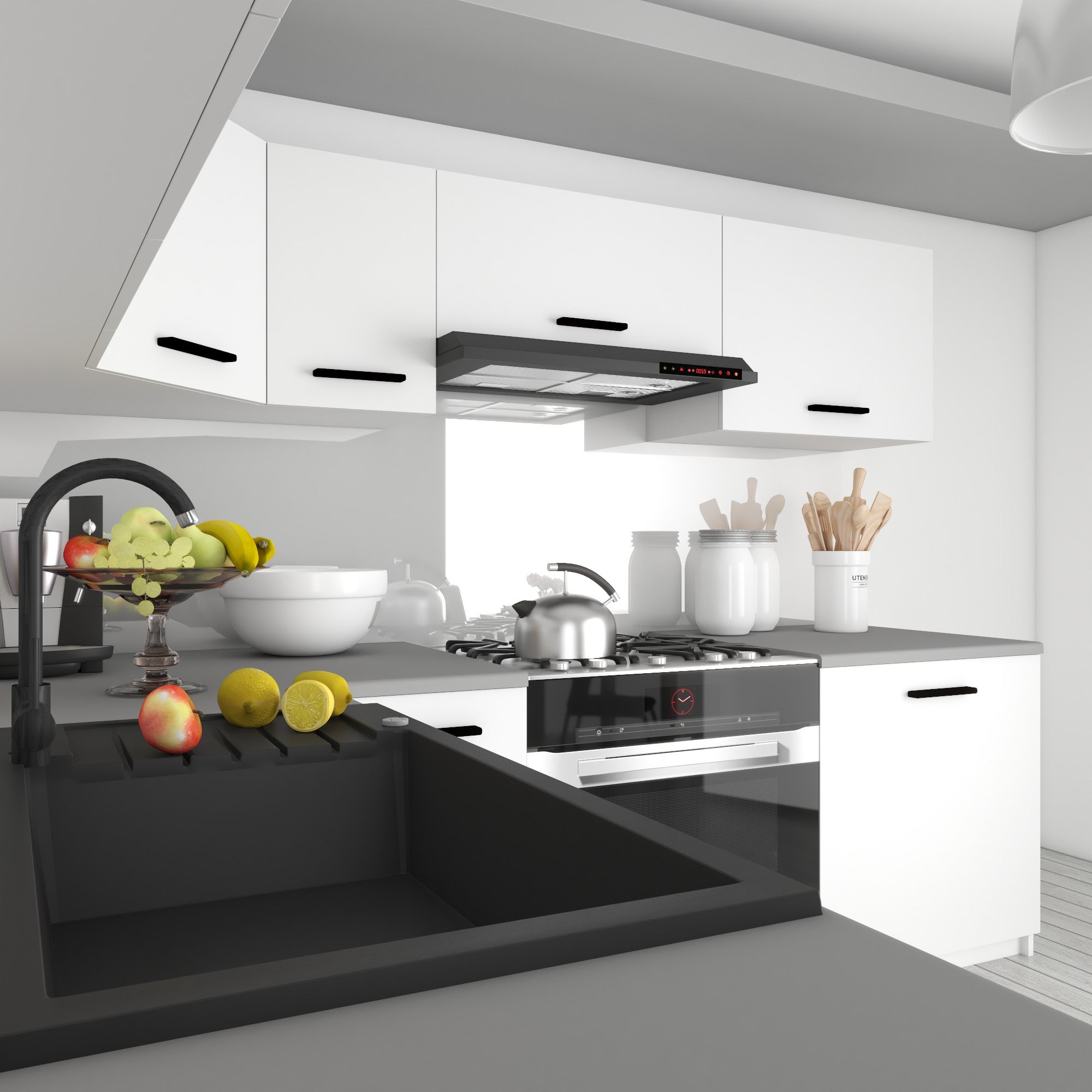 BELINI Cuisine Equipee Complete ITALIA 7 - 420 cm. Cuisine en L avec Plan de Travail, Blanc Mat - 3