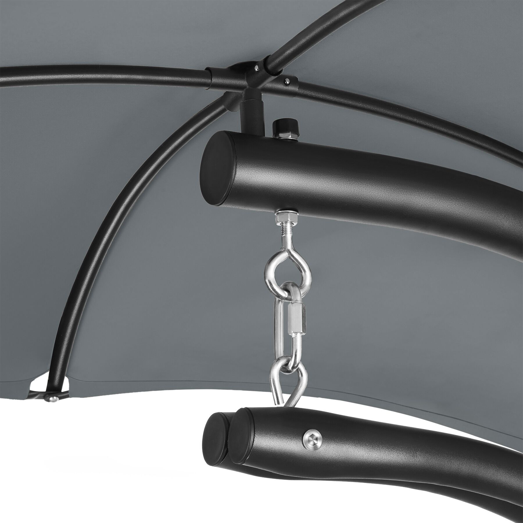 Fauteuil en acier, suspension stable, surface ergonomique, avec pare-soleil, poche latérale, gris TECTAKE - 6