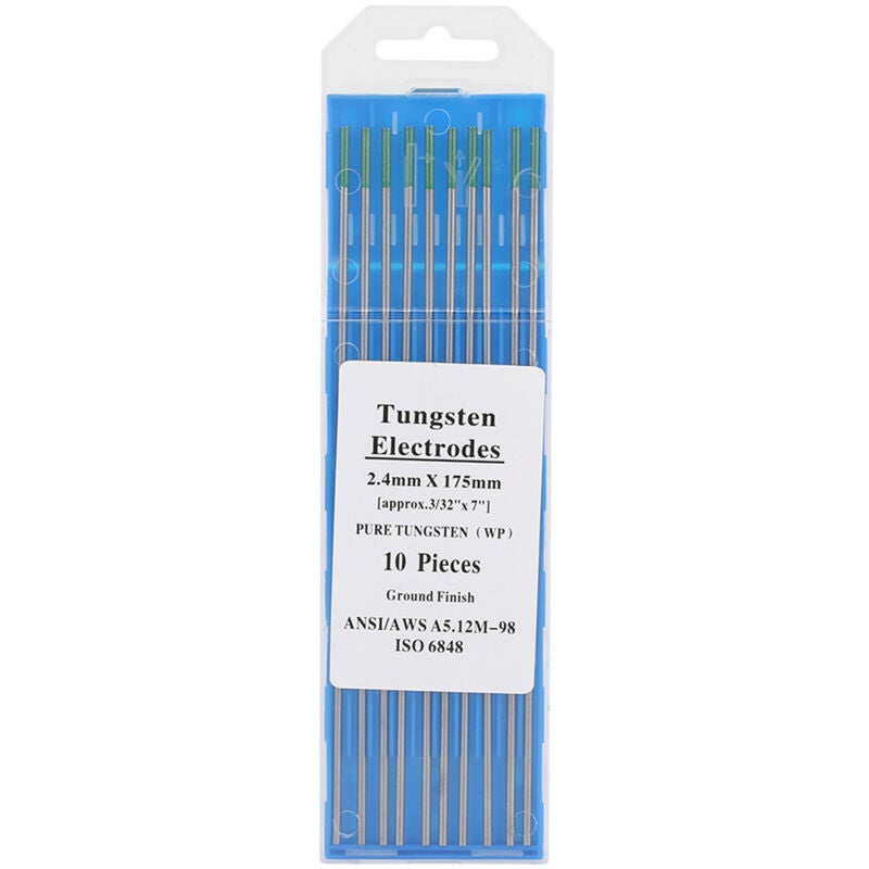 Lot De 10 Électrodes En Tungstène WP Pointe Verte 1.0/1.6/2.0/2.4/3.2 Mm - Pour Soudage AC TIG