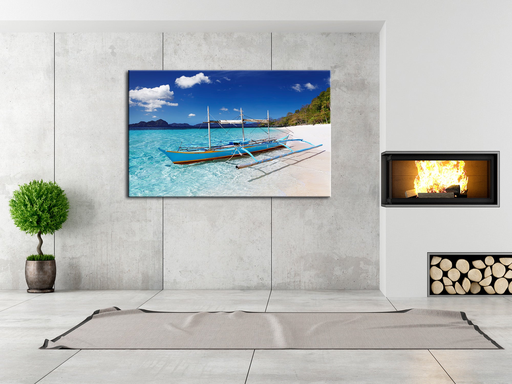 DECLINA, Tableau toile imprimée paysage, Tableau photo PLAGE PHILIPPINES, 100x60 cm - 3