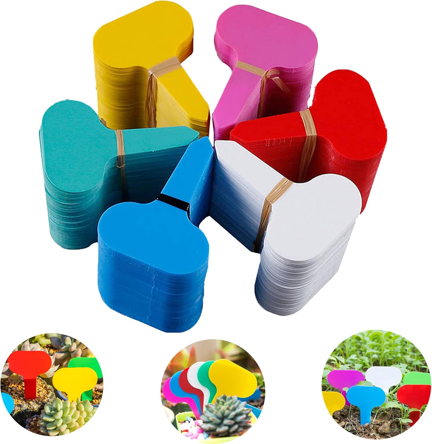 180 szt. plastikowych etykiet typu T, wodoodporne etykiety ogrodowe, wielokolorowe plastikowe etykiety ogrodowe