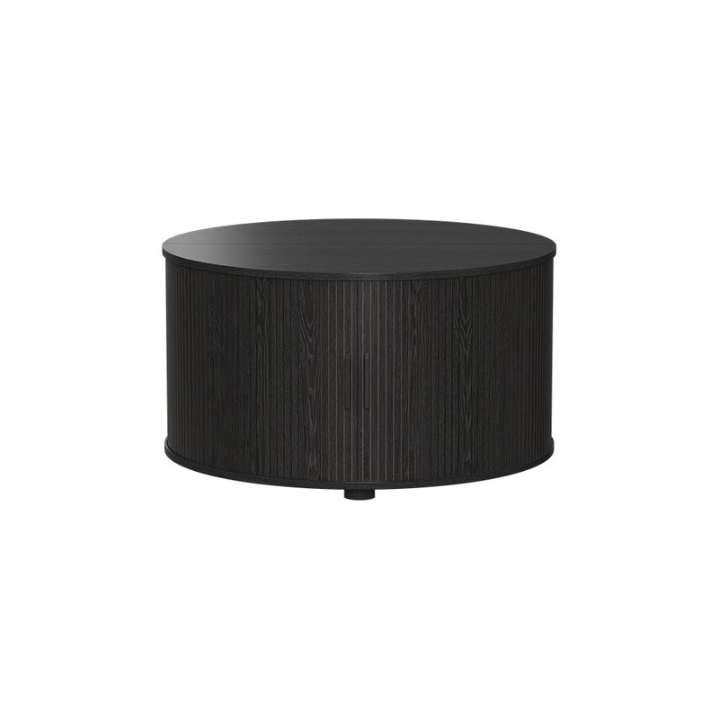 Vicco Stolik kawowy Selva, Czarny, 80 x 80 cm z drzwiami przesuwnymi