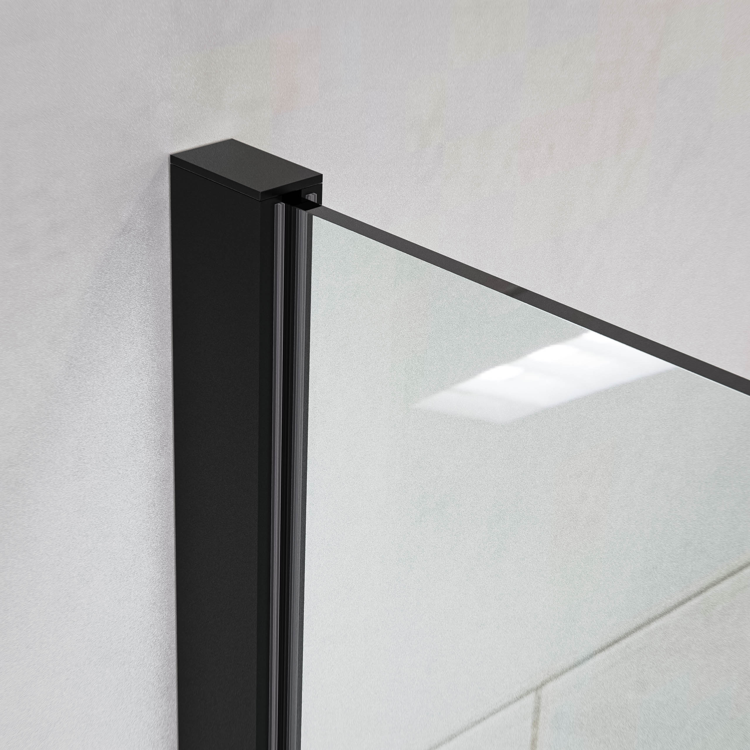 Mampara de Ducha Fija 110x200 cm Negro Mate con Cristal Templado 8 mm y Tratamiento Antical para Baños Modernos - 4