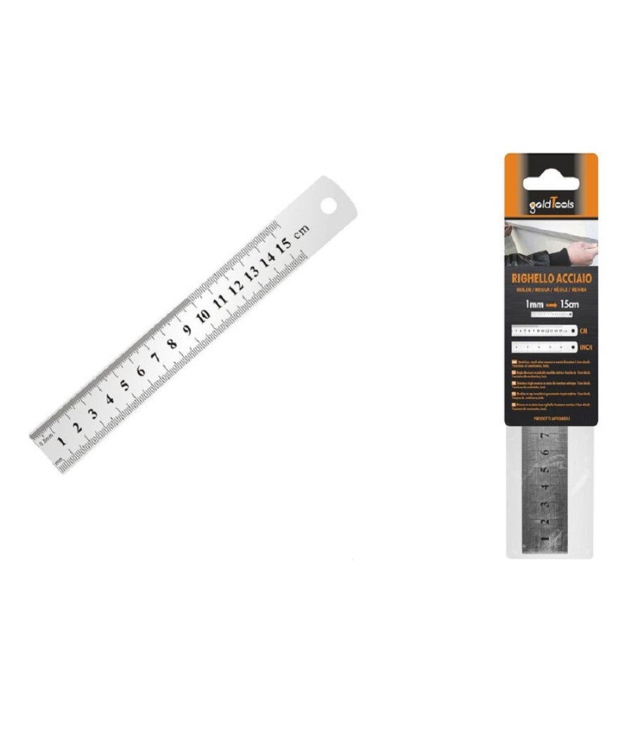 Trade Shop - Righello Metro In Acciaio Inox Metallo 1mm A 