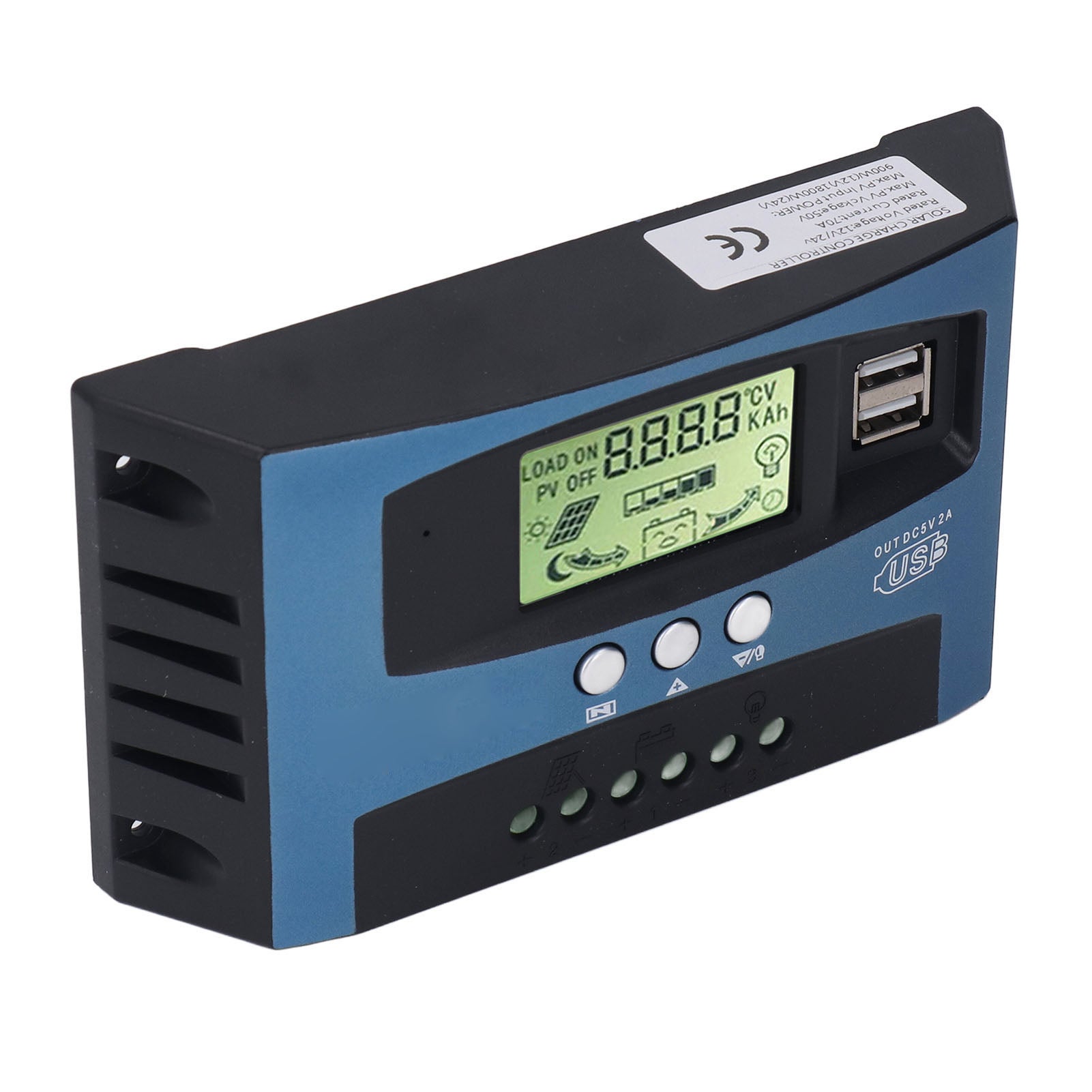 controlador de automóvelga solar MPPT monitorização Charging Real Time ecrã digital Solar FV controlador de automóvelga 12V 24V 70A - 5