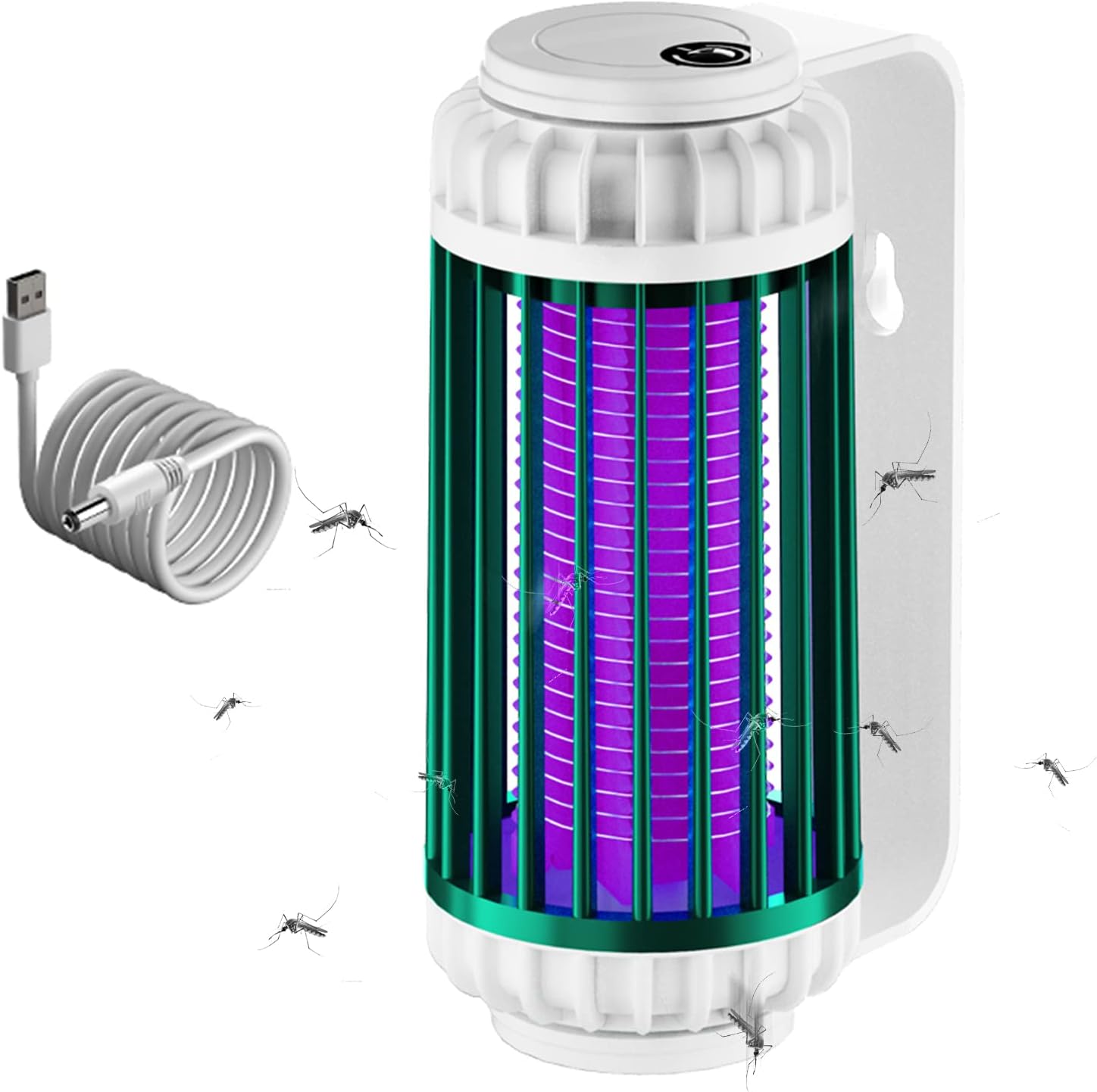 Zewnętrzna lampa przeciw komarom USB, odstraszacz komarów UV, zasięg 50 metrów kwadratowych (zielona)