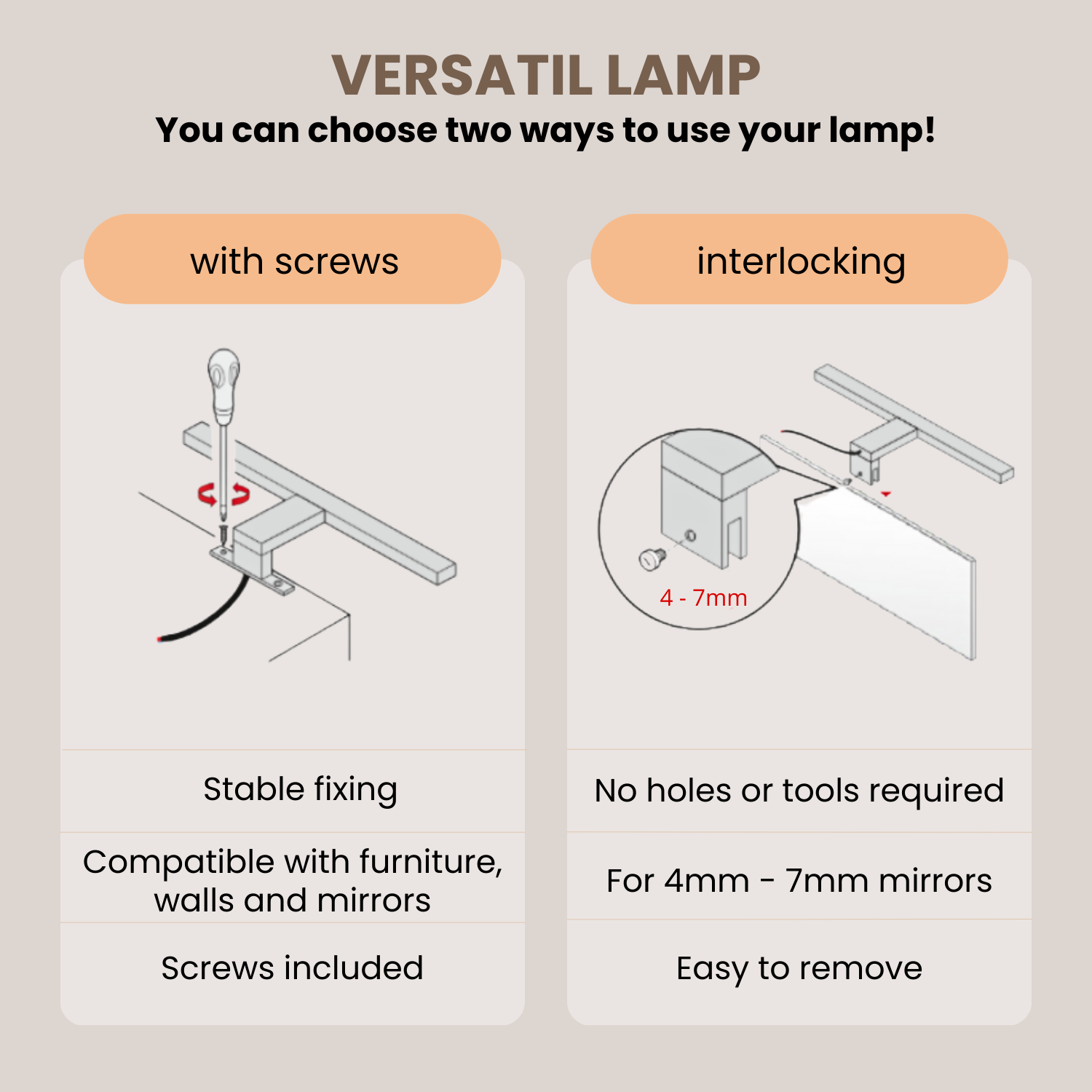 Applique LED 30 cm Pour Miroir de Salle de Bain – Lampe IP44 Étanche, Lumière Neutre Uniforme 4000K – Couleur: Noir - 4