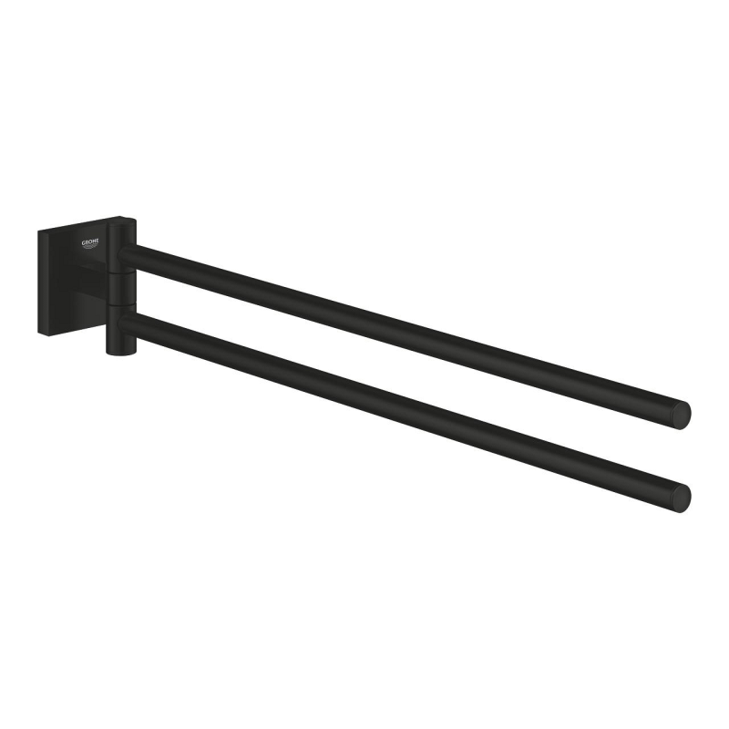 Bara prosop Grohe 409762430, 438 mm, 69 mm, 2 orificii instalare, 2 rafturi, pe perete, metal, Negru