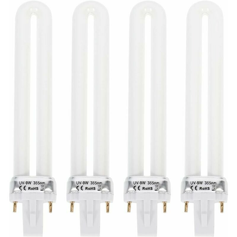4 sztuki w kształcie litery U, wymienne żarówki 9W 365nm UV, lampa UV do użytku domowego, światło UV, Nail Art DIY