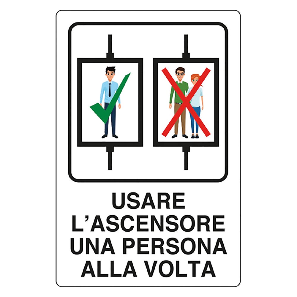 Cartello Adesivo Inox ASCENSORE – 5x20 Cm – Spessore 0,8 Mm – Normaluz - 2