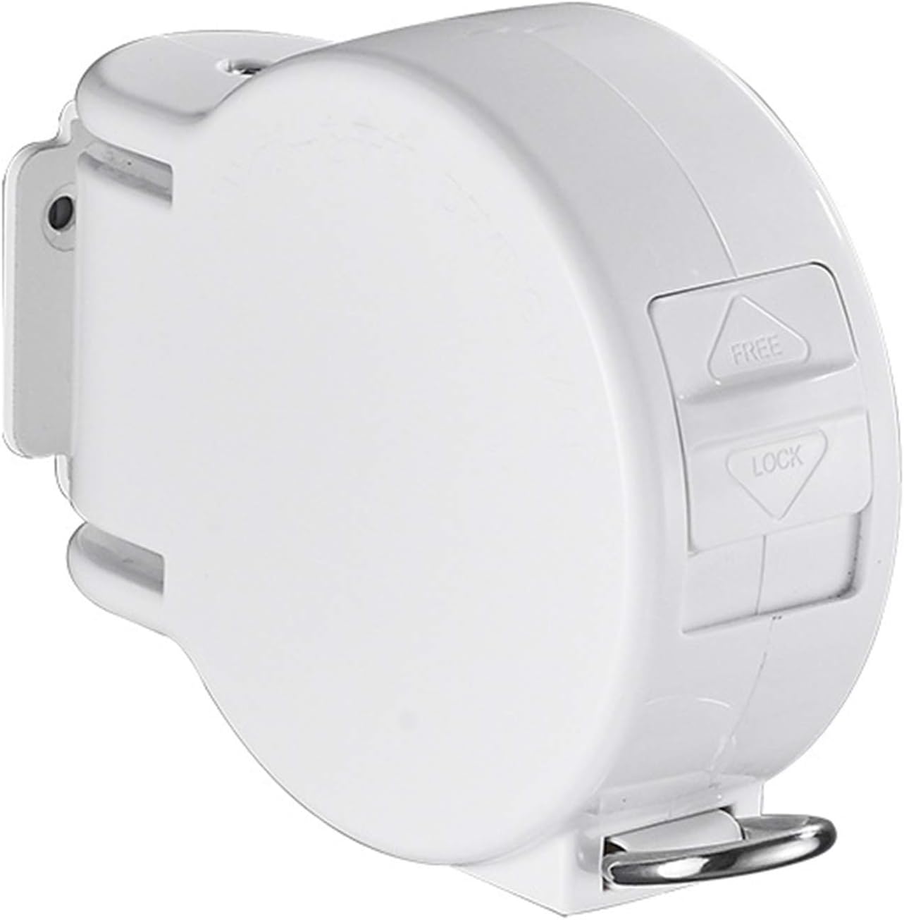 Biały, zwijany wieszak na ubrania B, 4,2 metra, automatyczny, antypoślizgowy, TPU, montowany na ścianie, do użytku wewnątrz pomieszczeń.