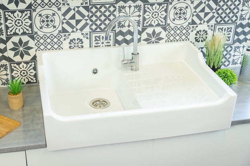 Evier Céramique Timbre D'office Grand Siecle Blanc 90cm - 4