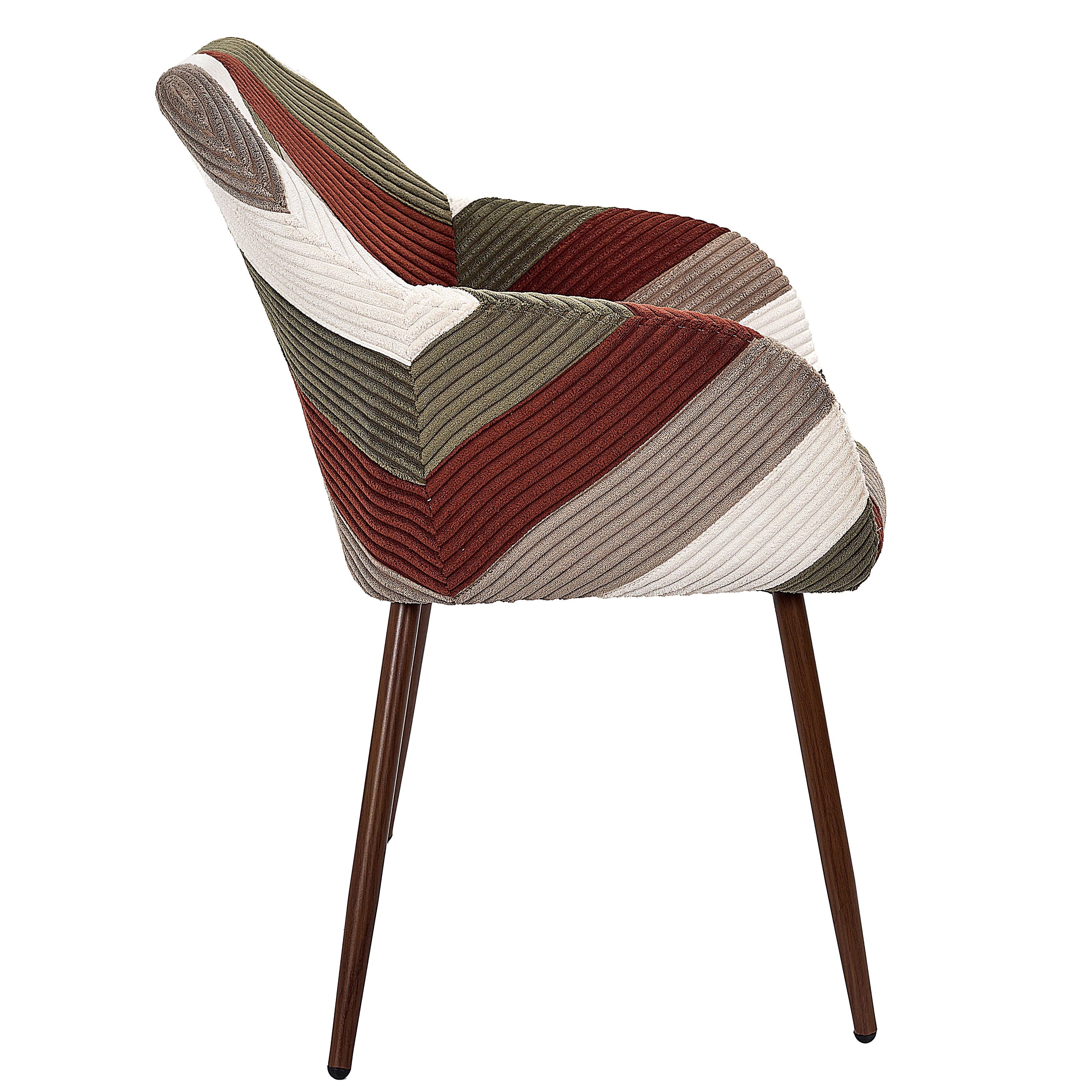 Lot De 2 Fauteuils - Home Deco Factory - Scott - Patchwork - Côtelé - Multicolore - 3