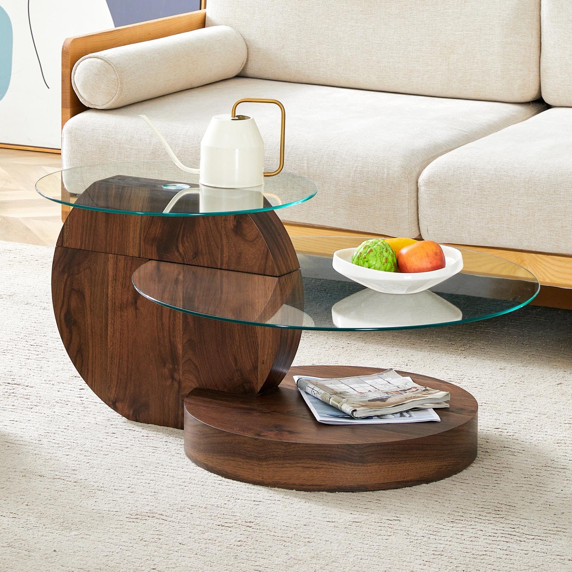 Mesa de Centro Moderna de Vidrio Templado, Diseño Minimalista de ...