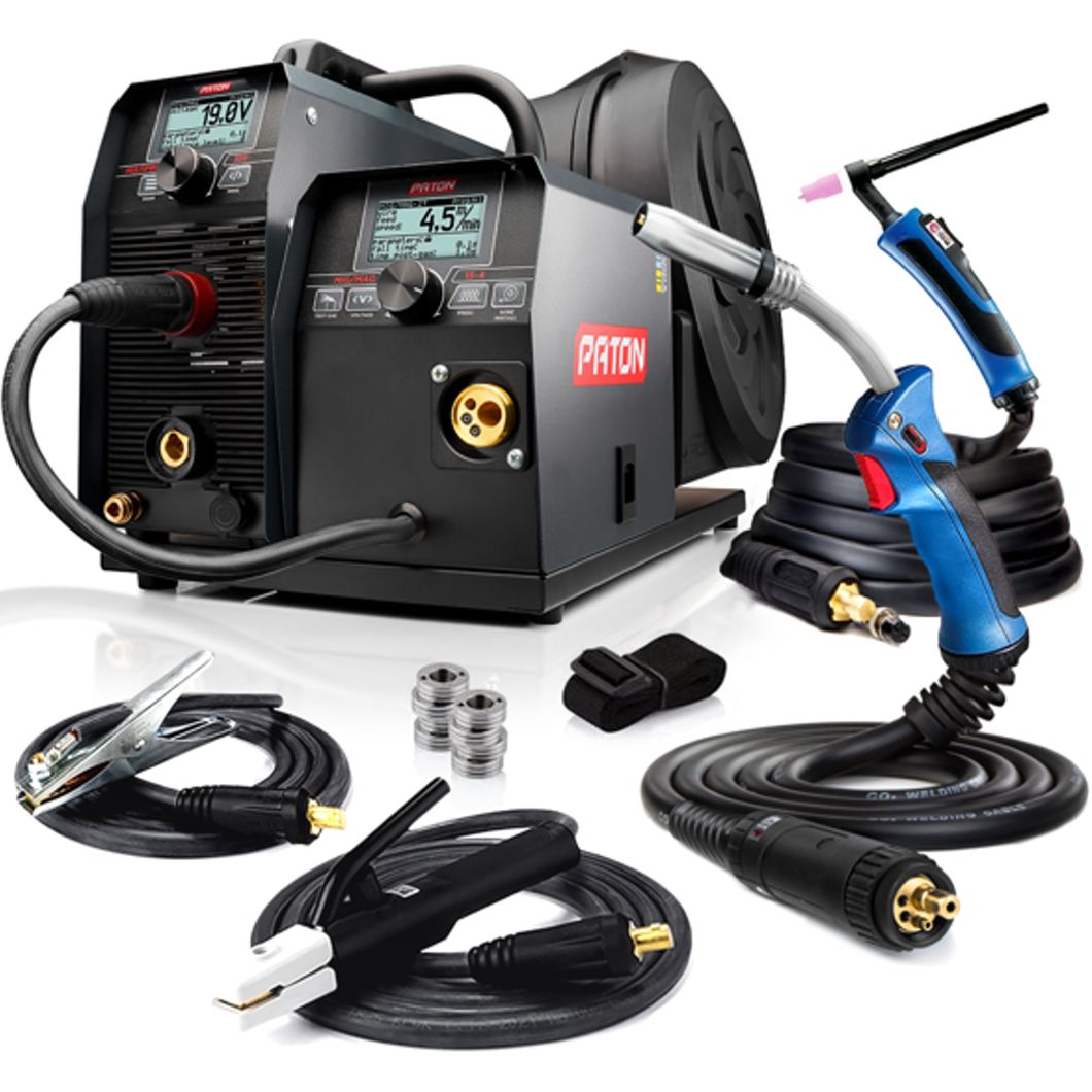 PATON MultiPRO-350-15-4-400V Spawarka MIG 3 w 1 – zestaw spawalniczy 350 A do spawania MIG, MMA i TIG HF z wtyczką EURO 400 V