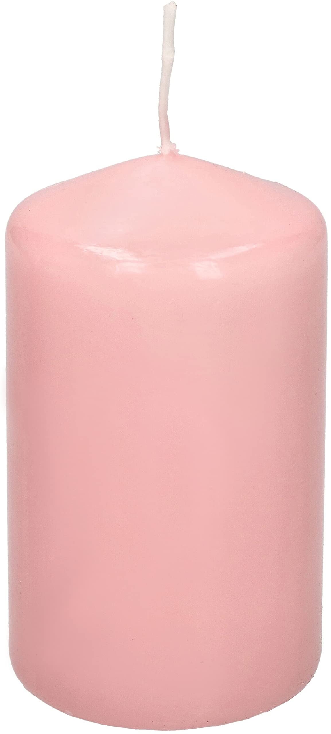 Świece cylindryczne 100 mm ⌀ 60 mm - Jasny róż - KOTARBAU