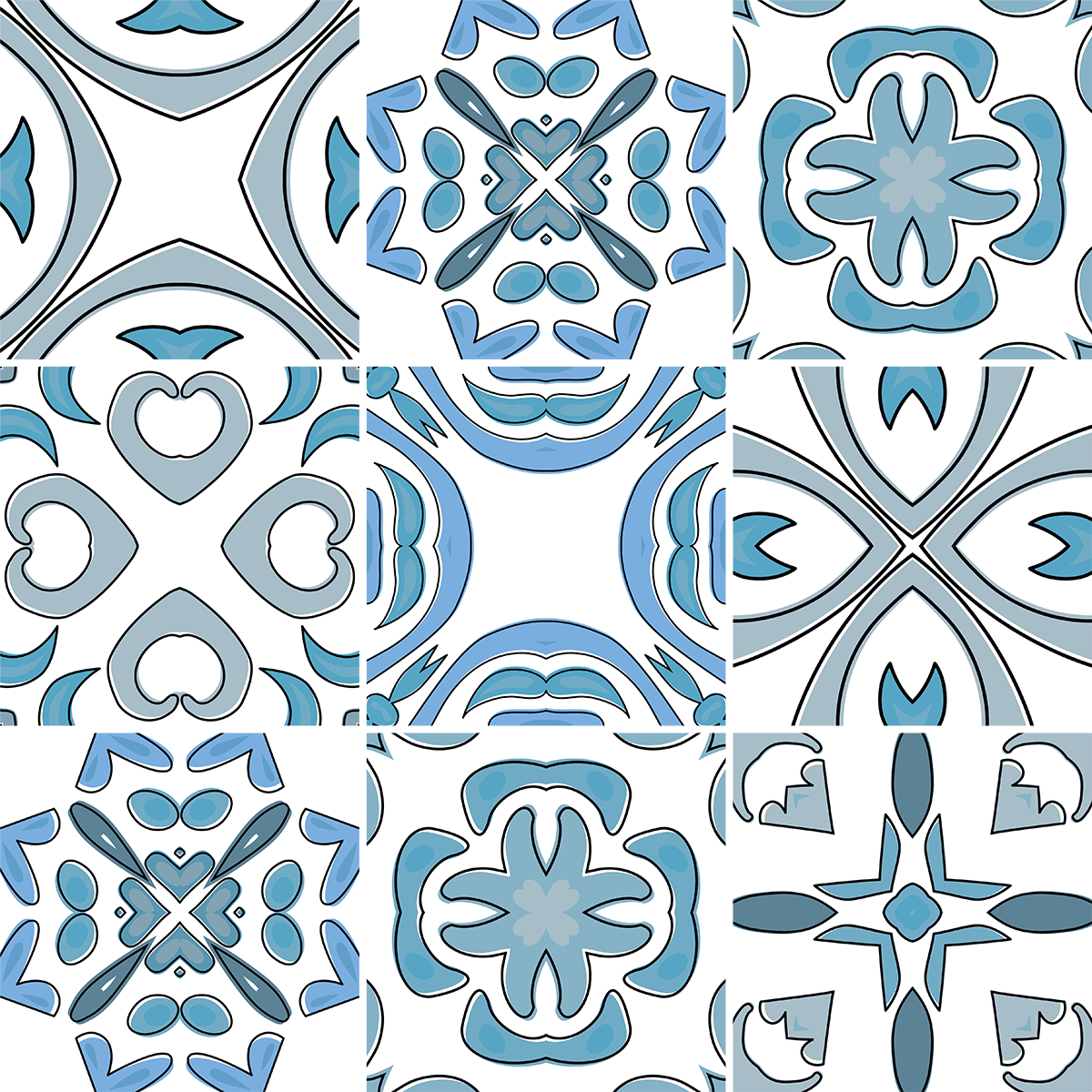 9 adesivi piastrelle azulejos ashleya - Sticker adesivo - adesivi murali - 9stickers15x15cm - 2