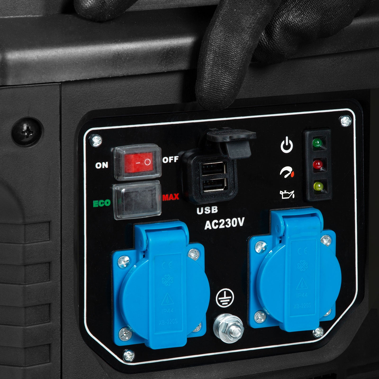 EBERTH Générateur d'Électricité Inverter Silencieux 2000 W, Moteur à Essence 3 CV, 4 temps, 2x 230V et 2x prise USB - 3