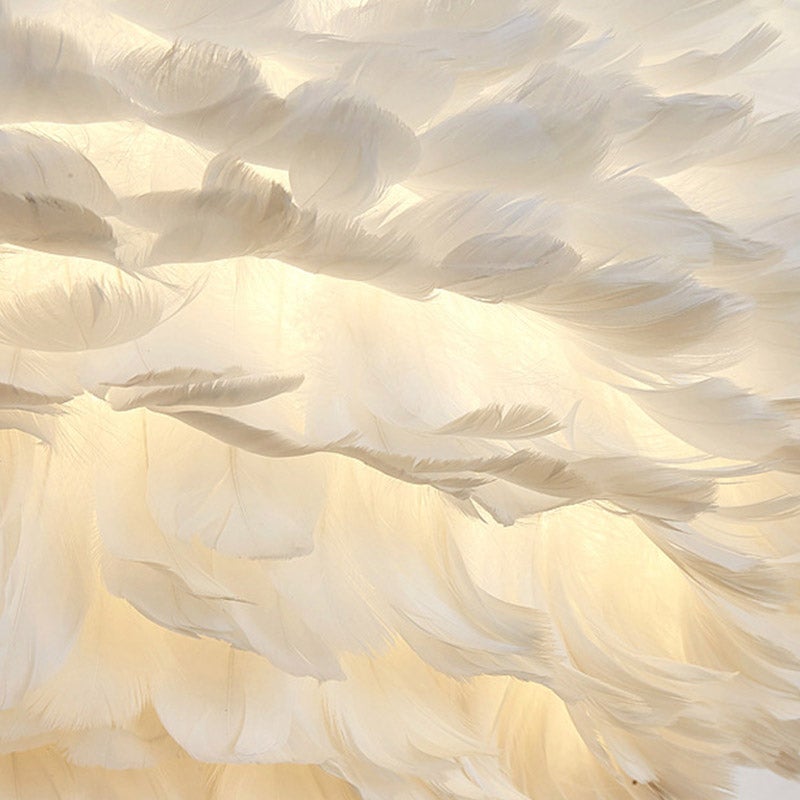 Lampe de table moderne en plumes, lampe de chevet classique pour chambre à coucher, salon, lumière chaude - 5