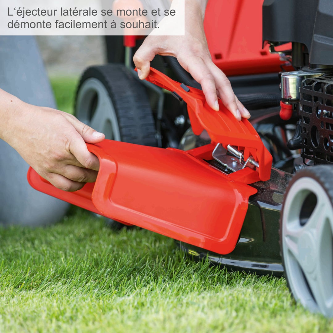 Scheppach Tondeuse à gazon hybride MS225-53E - Largeur de coupe 53 cm - Démarrage électrique - Batterie, chargeur, huile inclus - 7