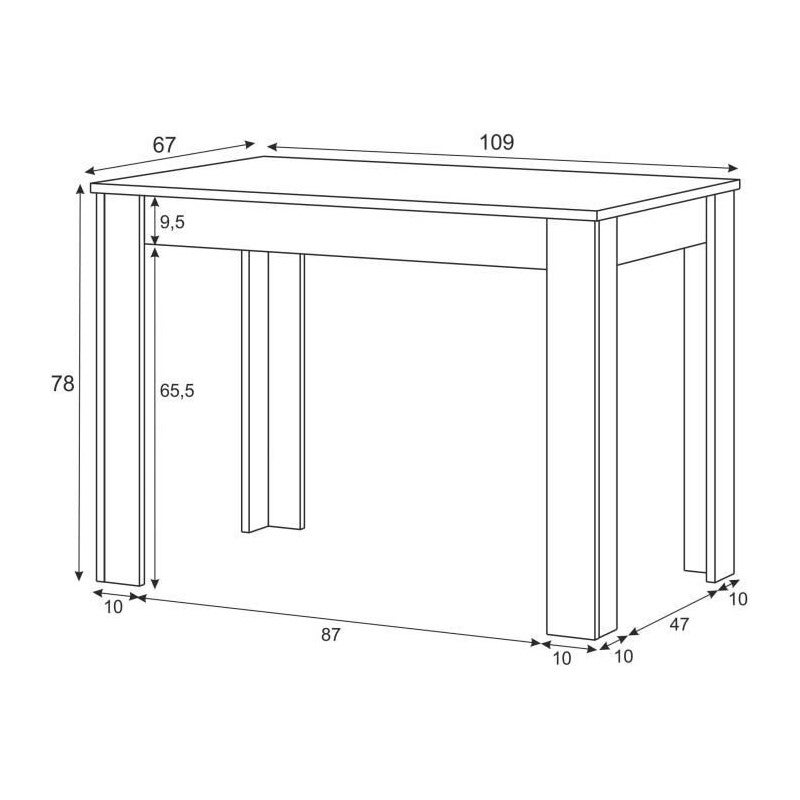 Mesa de jantar Cloe Blanco Artik (Blanco Mate) - Roble Canadian 109 x 78 x 67 cm - 6