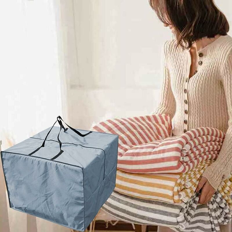 Sac de Rangement Coussin - Durable 210D Sac de Rangement pour Coussin de Jardin, Fermeture éclair Housse Rangement Coussin Exterieur avec poignées - 4