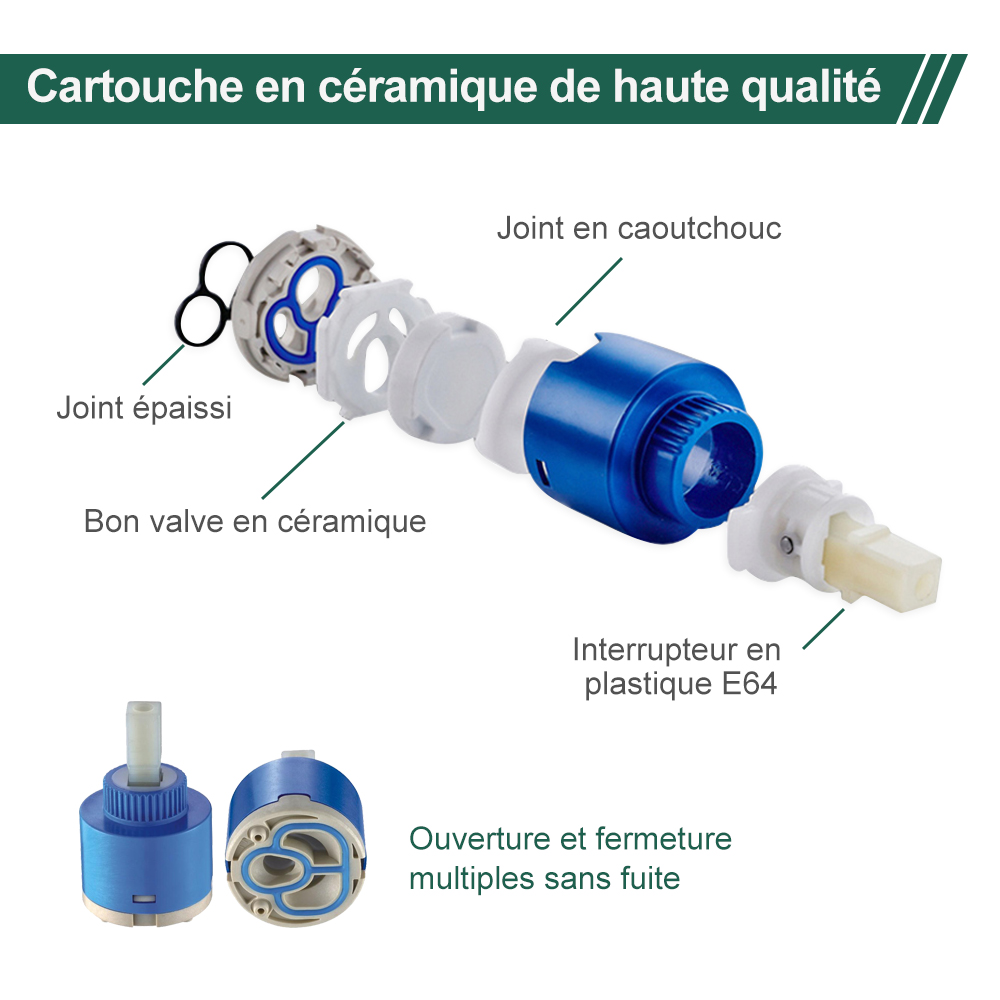 Torneira de cozinha, misturadora de lava-loiça giratória 360°, misturadora de cozinha em aço inoxidável com arejador amovível, cromada, formato U - 5