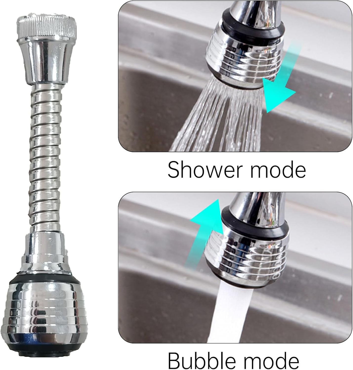 Prolunga Rubinetto Girevole 360° 4 Modalità - Aeratore Anti-Splash Con Risparmio Idrico, Adattatore Universale M22, Ottone Cromato Per Cucina E Lavabo