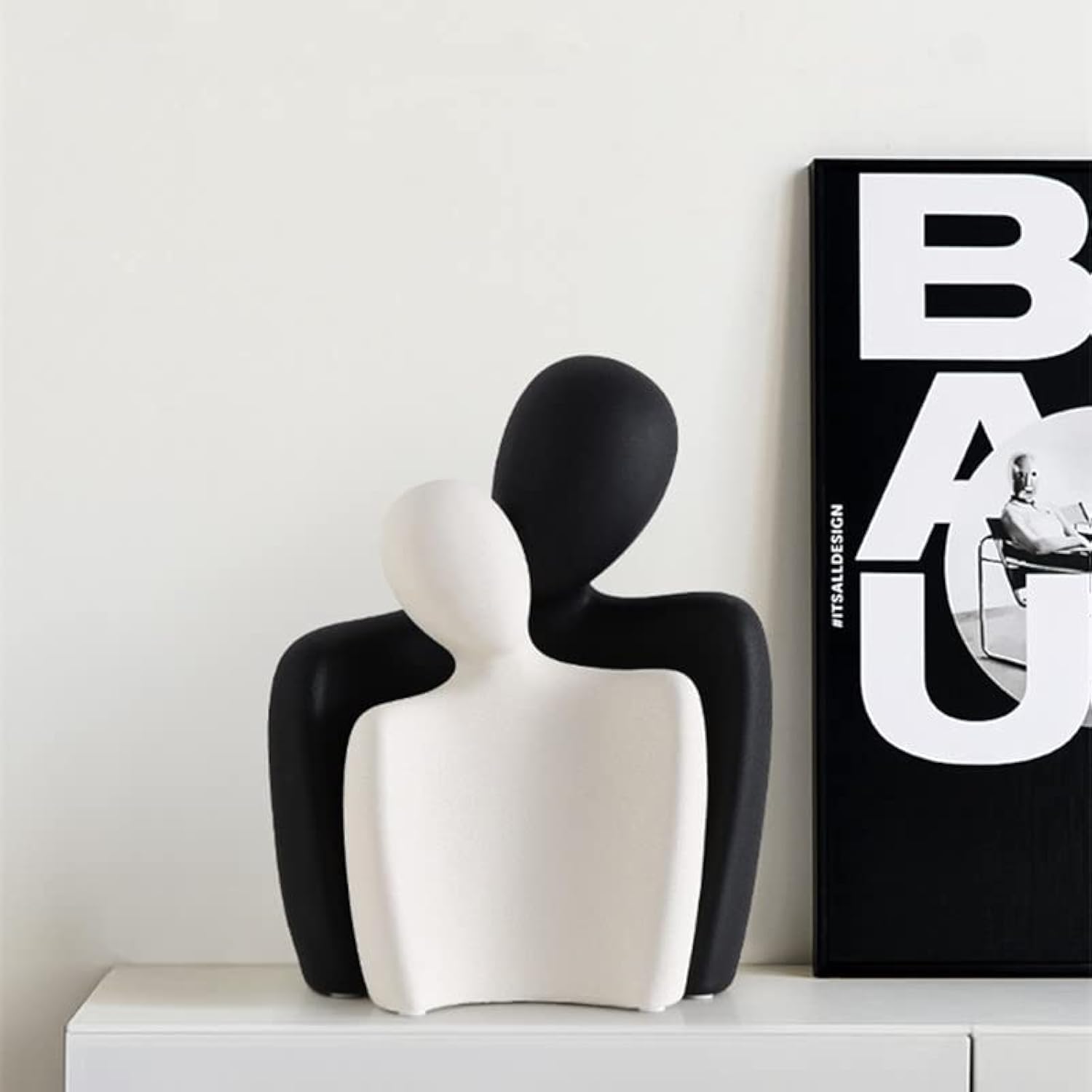 Ceramiczna figura pary, statuetka do dekoracji domu, abstrakcyjna statuetka pary, nowoczesna romantyczna rzeźba do dekoracji biura