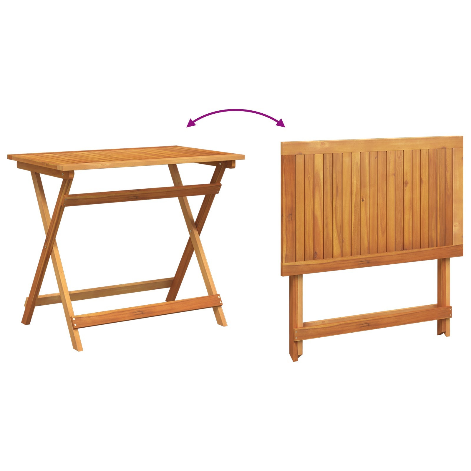 Ensemble bistrot 5 pcs Huile Naturelle Bois d'Acacia Massif vidaXL - 9