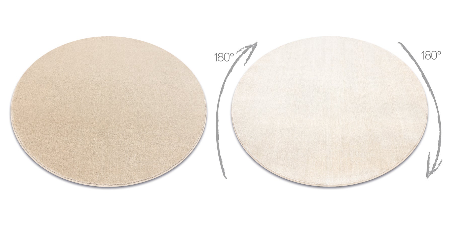 TAPIS cercle SEDUCTION crème 34 doux, durable, chambre, hôtel cercle 100 cm - 3
