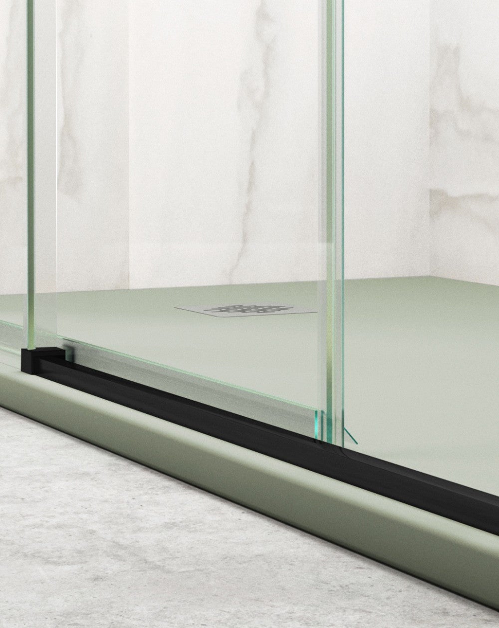 Box doccia rettangolare angolare scorrevole 2 porte 2 fisse | Vetro anticalcare da 5 mm | Profilo nero 110 cm (adattabile 106,5-108,5 cm) x 90 cm - 4