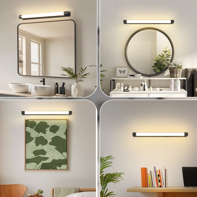 Kinkiet lustrzany LED Nettlife 50 cm 10 W, czarny, ciepła biel 3000 K, IP44, wodoodporny, nowoczesny, do łazienki, przedpokoju lub salonu - 8