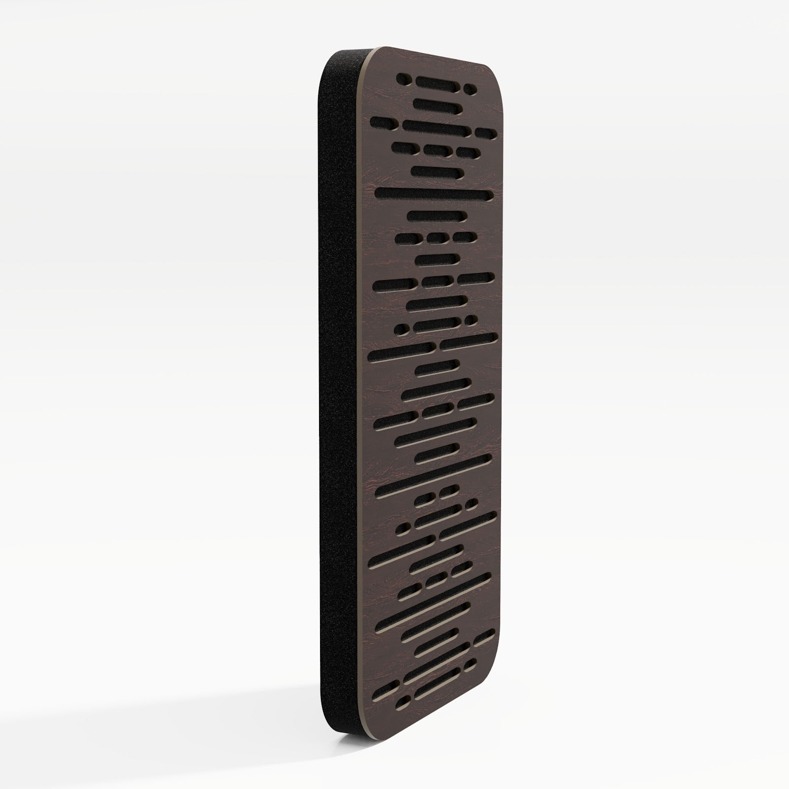 Lot de 4 Panneaux acoustiques Wave-D18 étroits insonorisants 23x46x3 cm - 0,42 m² surf.totale -MDF perforé laminé et mousse acoustique -Wengé - 3