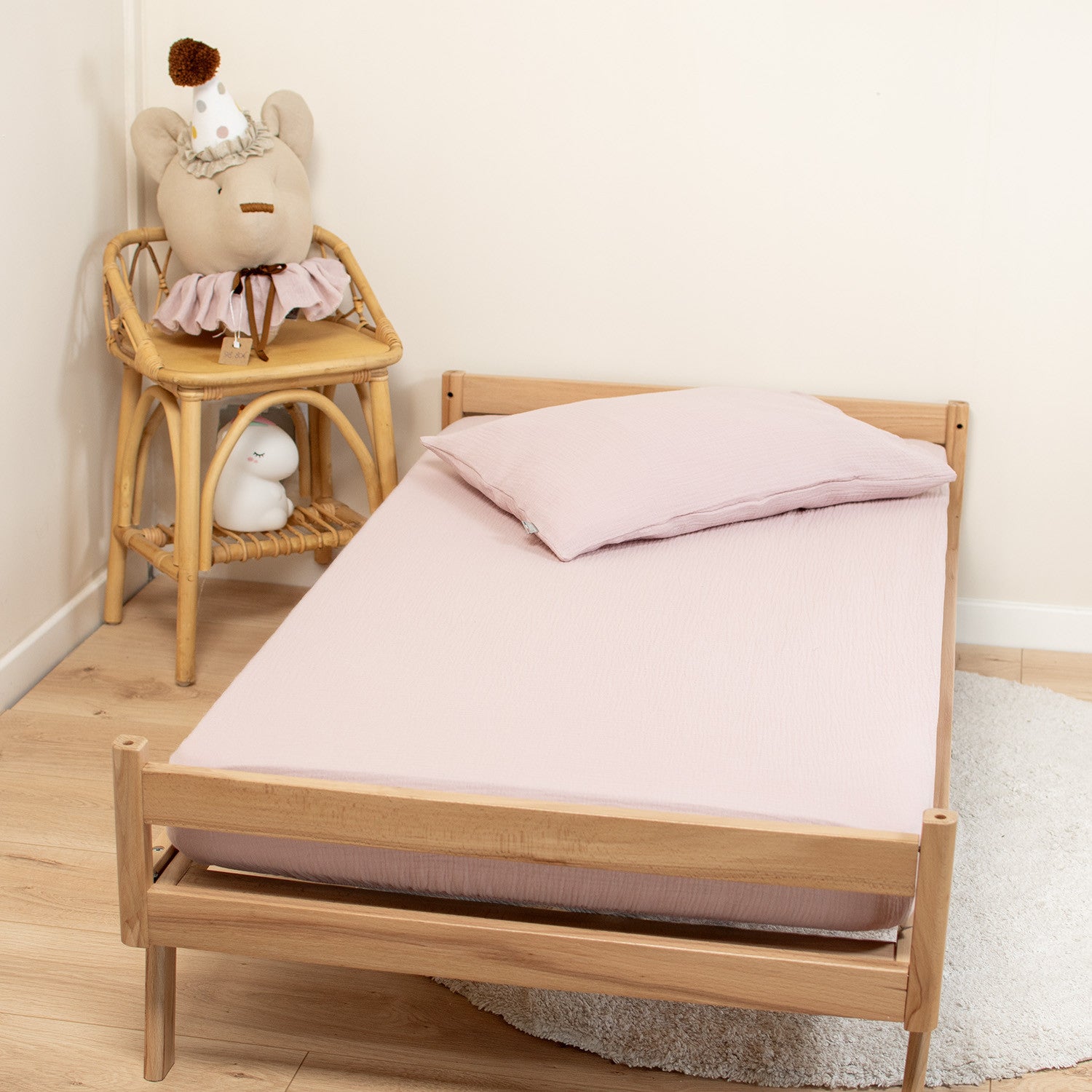 Drap housse uni en gaze de coton - 2