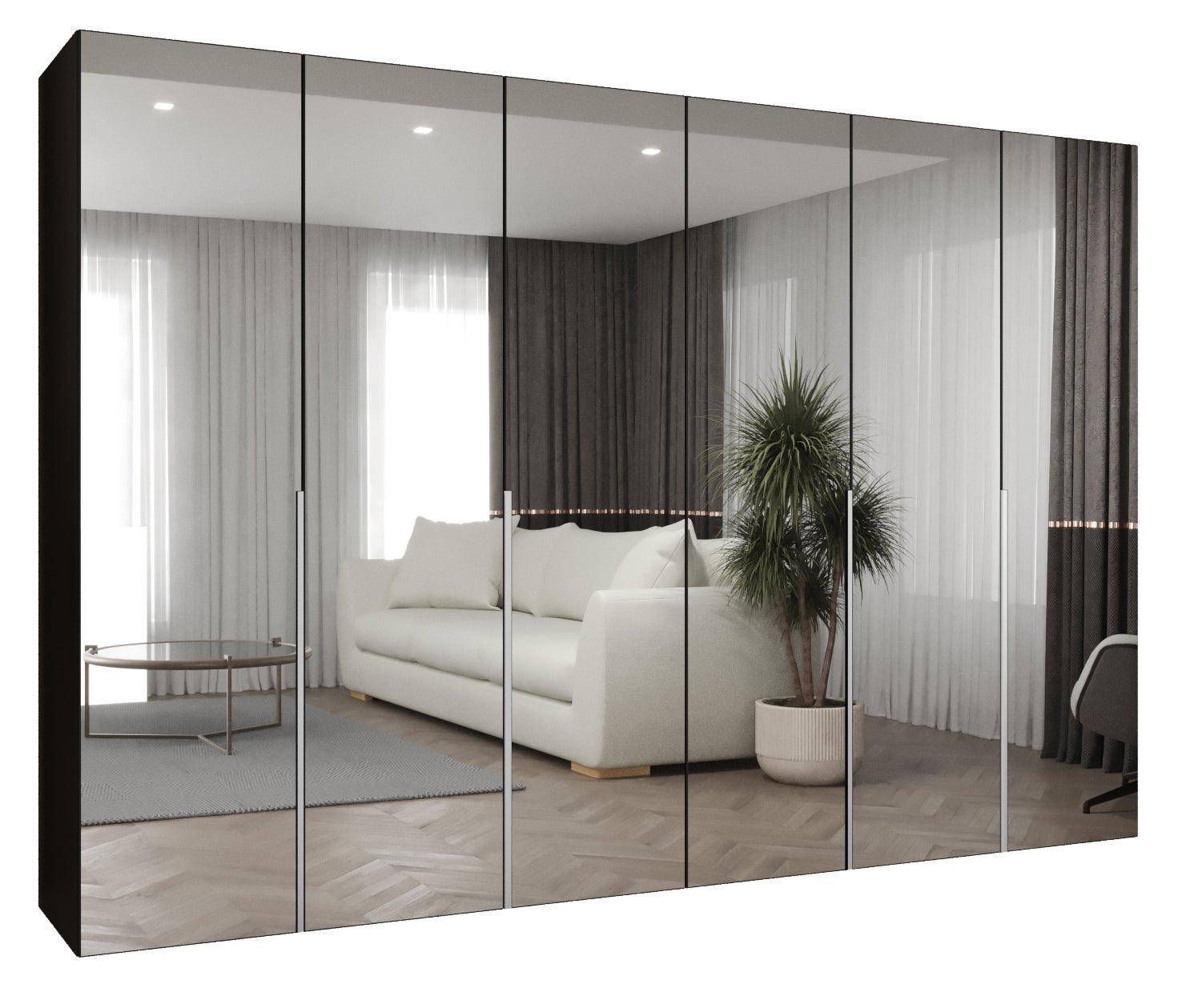 Szafa uchylna otwierana Alicante 3 300 x 52 x 202 cm czarny + u. kaszmir Abiks Meble