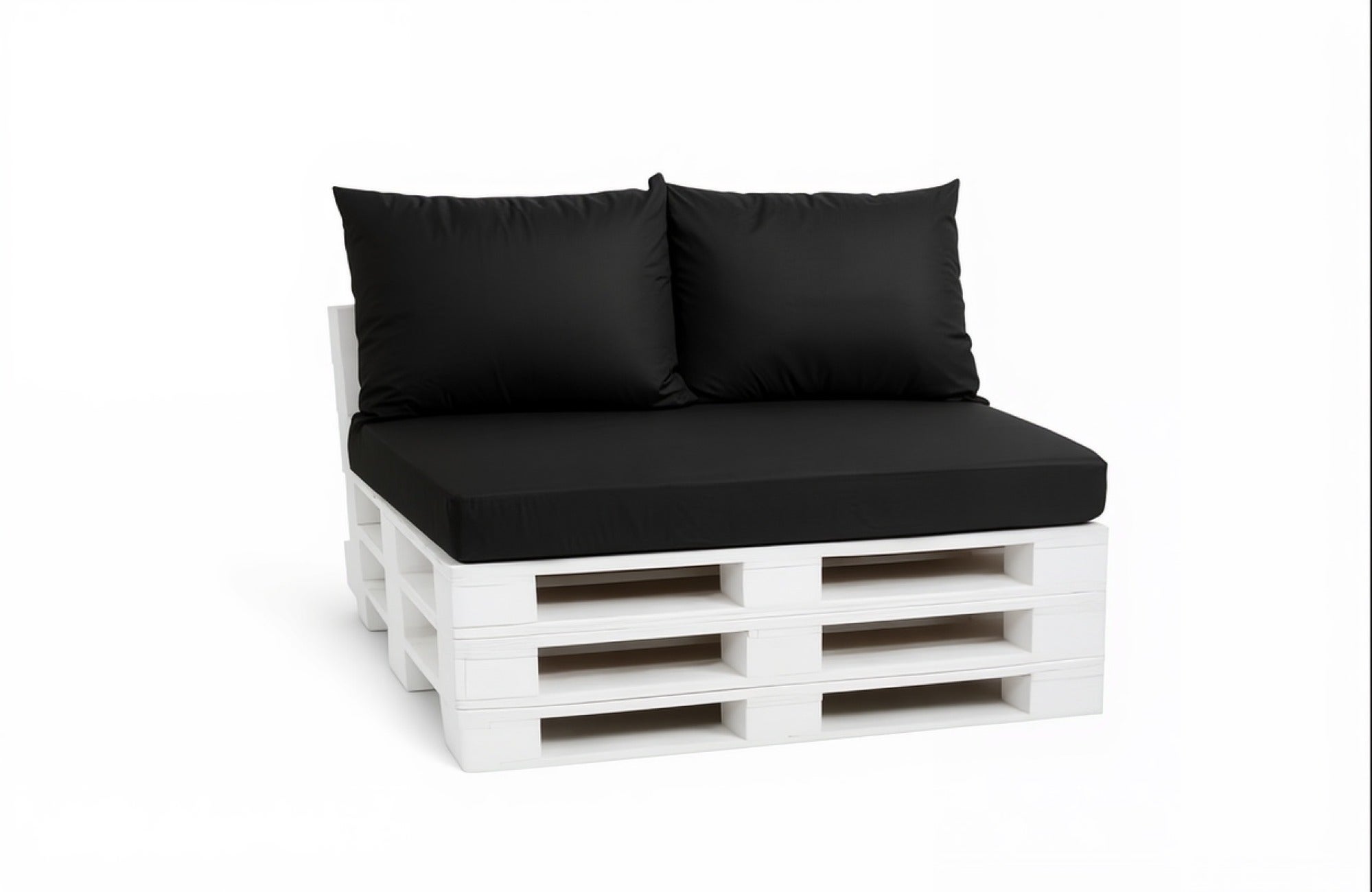 Zestaw poduszek na meble z palet 120x80 cm + 2x 60x50 cm, kolor czarny Poduszki ogrodowe ze zdejmowanymi pokrowcami